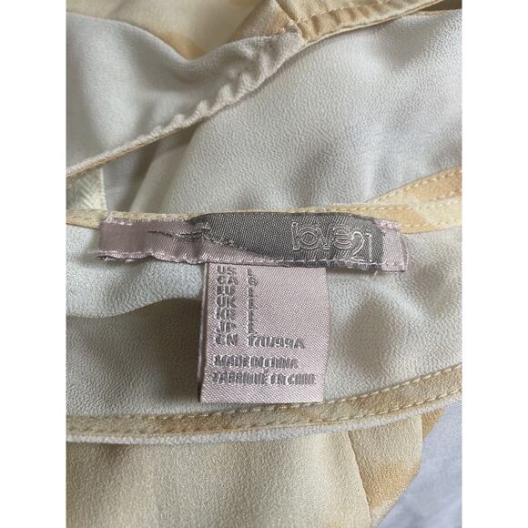 Love 21 Women’s Halter Sleeveless Top Orange And Beige Zipper Sheer Size Large - Picture 4 of 4